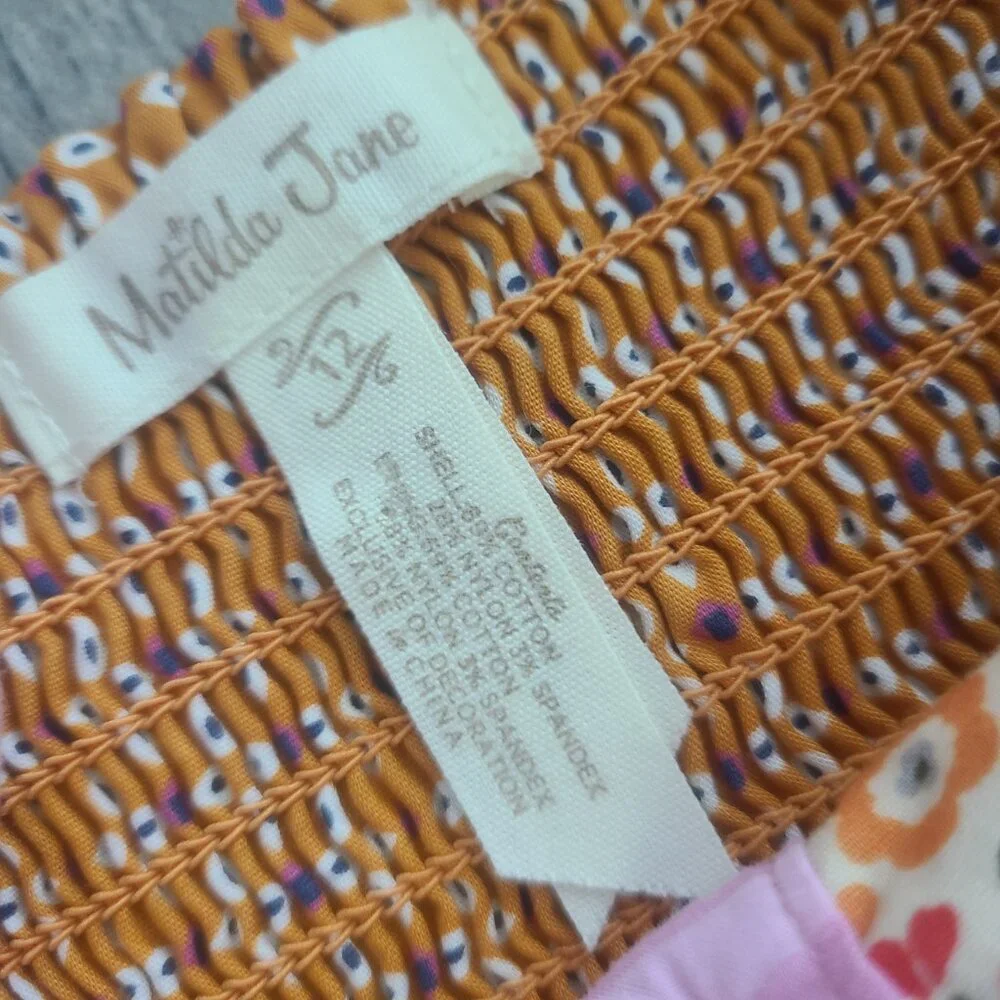 Matilda Jane Girls Multicolor Patchwork Halter Dress Size 12